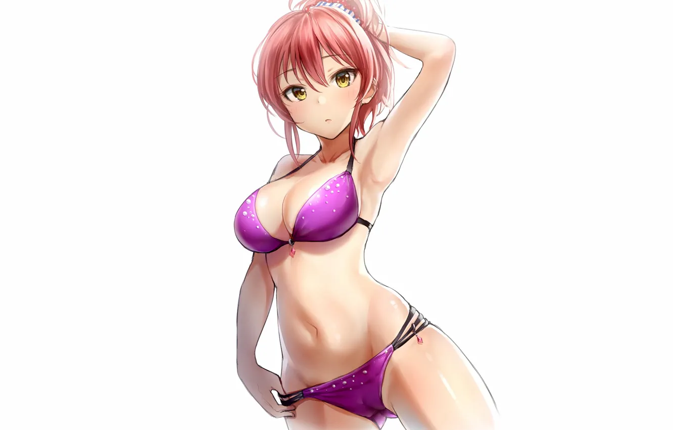 Фото обои girl, sexy, cleavage, long hair, boobs, anime, beautiful, pretty
