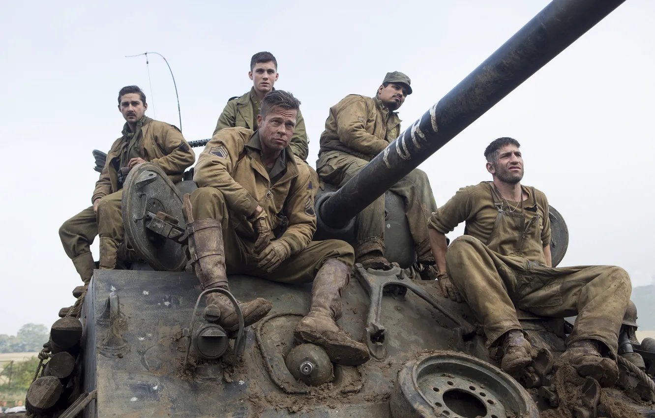 Фото обои танк, Брэд Питт, Brad Pitt, драма, экипаж, M4 Sherman, Fury, «Ярость»
