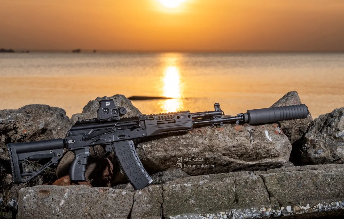 Фото обои рендеринг, оружие, тюнинг, Автомат, Gun, weapon, Калашников, АКМ