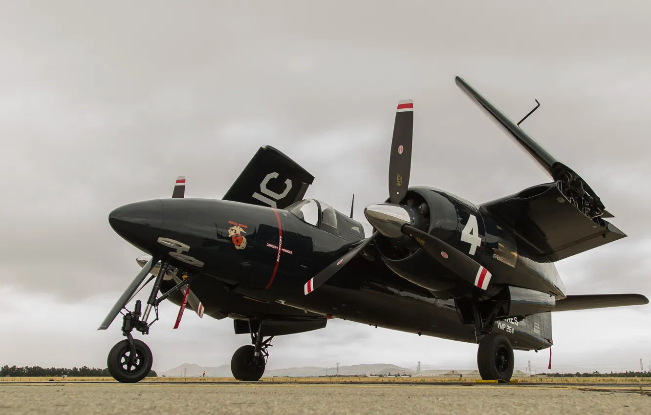 Фото обои истребитель, самолёт, палубный истребитель, Grumman F7F Tigercat