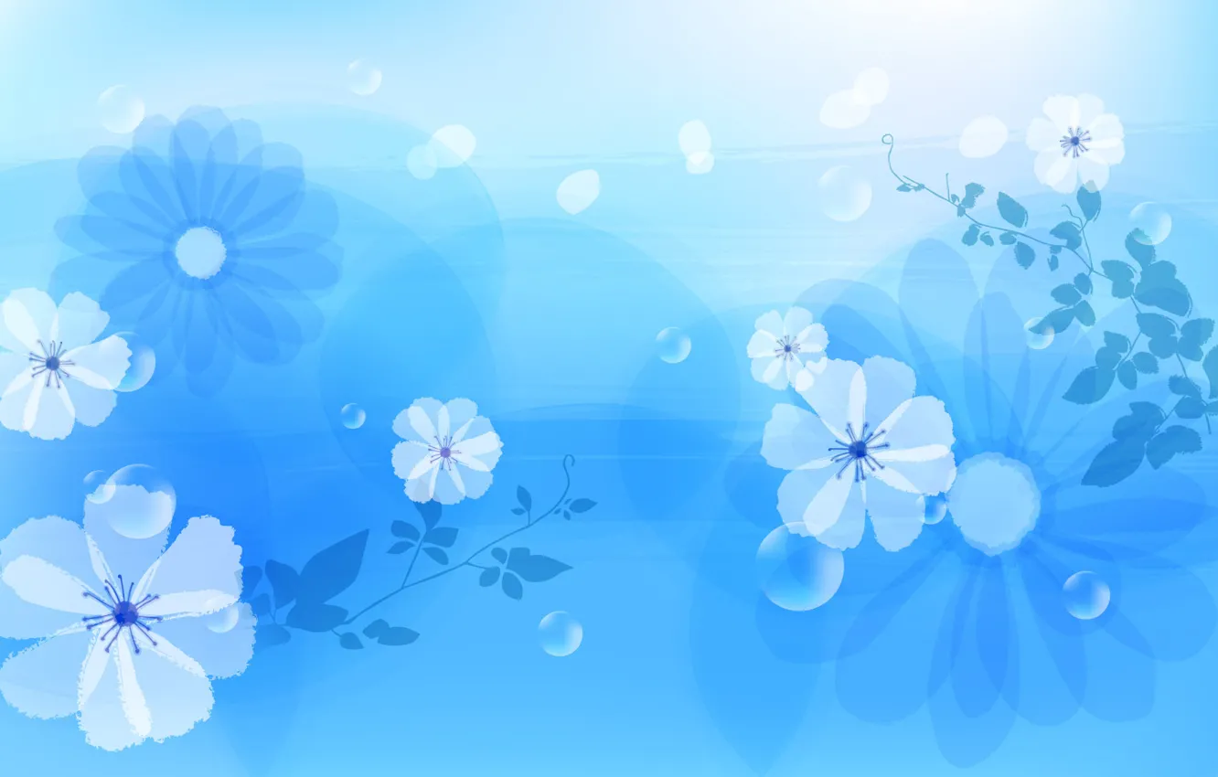 Фото обои цветы, абстракция, синяя, flower, design, abstact