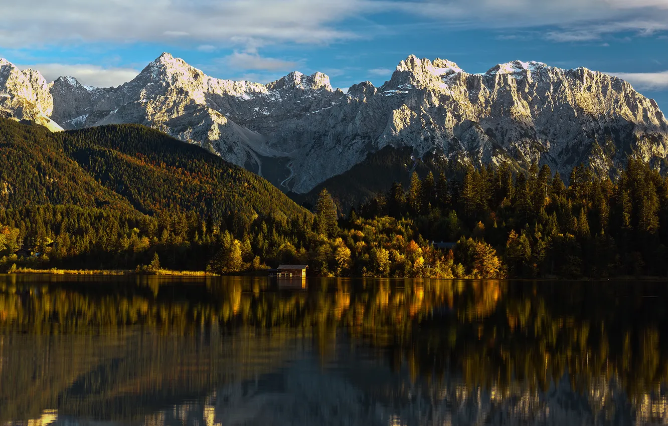 Фото обои озеро, гора, quiet mountain