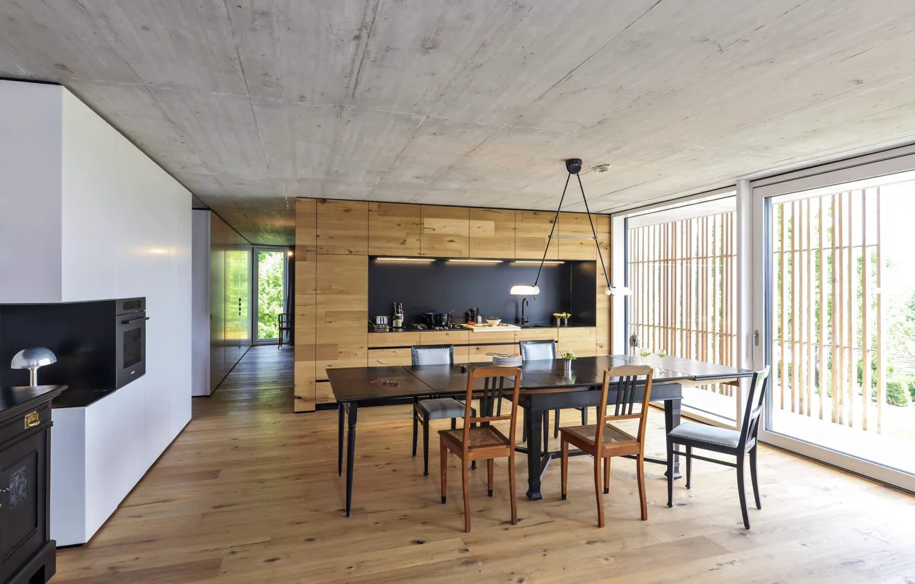 Фото обои дизайн, стиль, интерьер, кухня, столовая, by M. Fernandez Langenegger, House in Nürtingen, Дом в Нюртингене