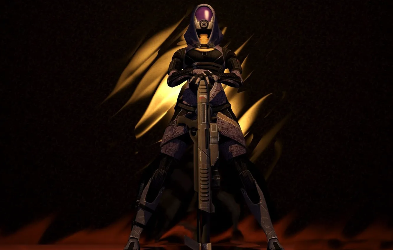 Фото обои оружие, mass effect, Тали, вдова