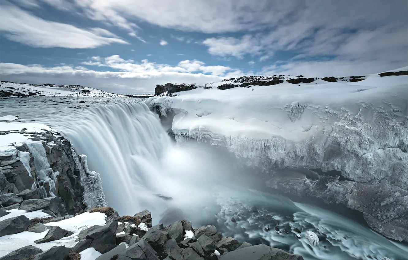 Фото обои река, лёд, поток, Iceland, Nordur-Tingeyjarsysla