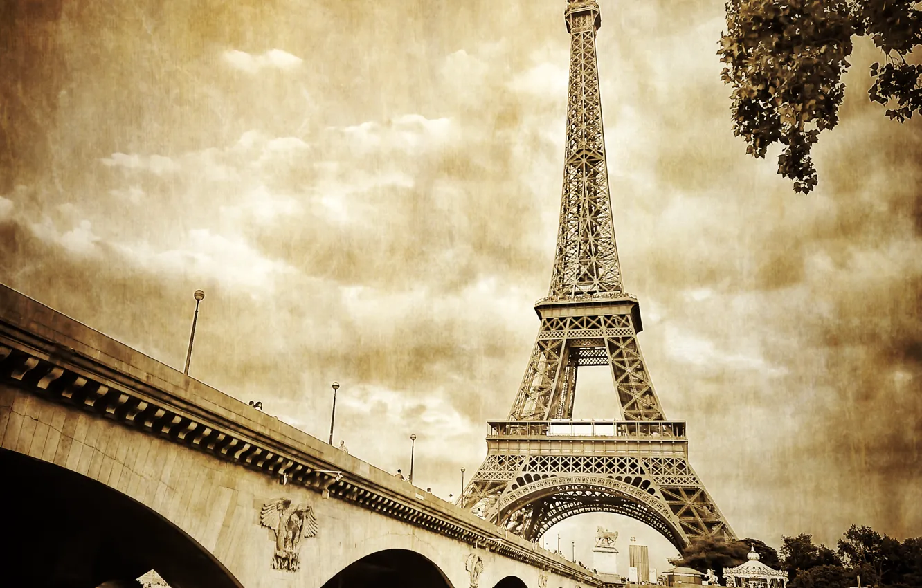 Фото обои париж, франция, эфелева башня