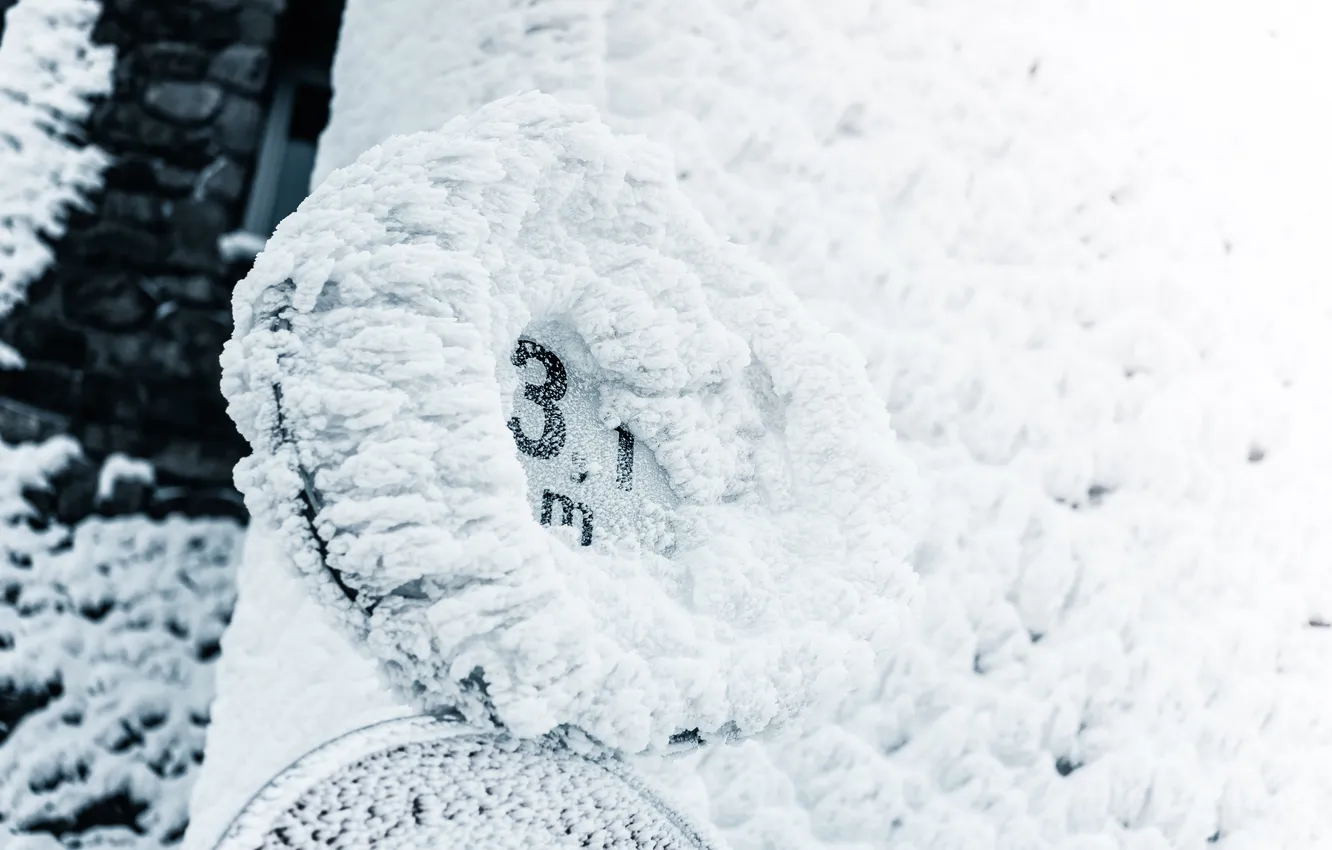 Фото обои white, snow, number