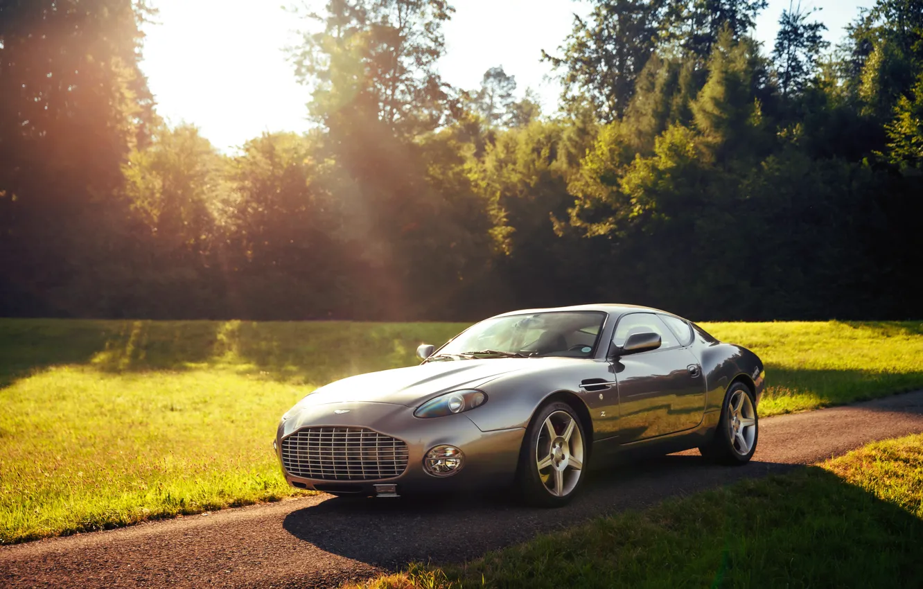 Фото обои Деревья, Автомобиль, Aston Martin DB7 Zagato