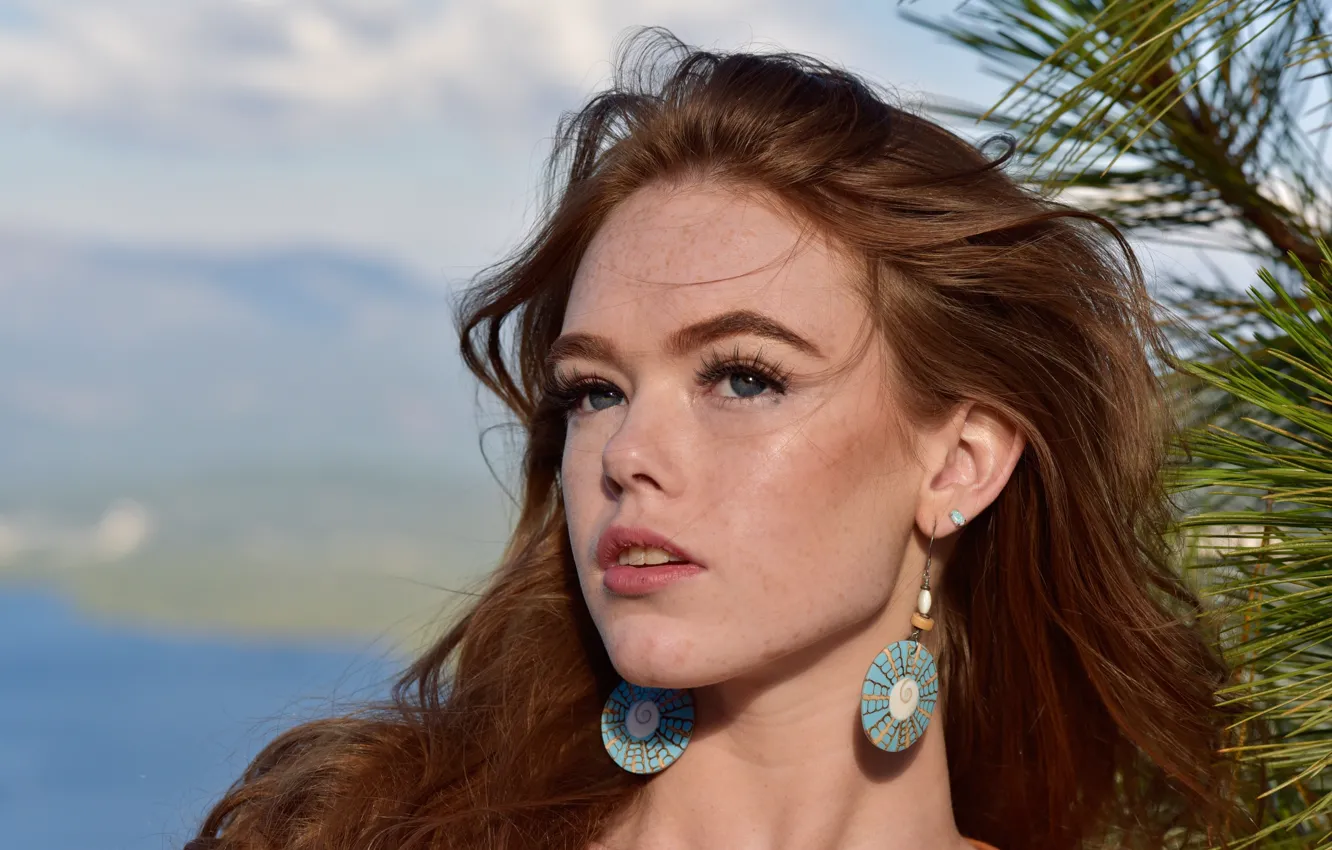 Фото обои лицо, шатенка, Emily