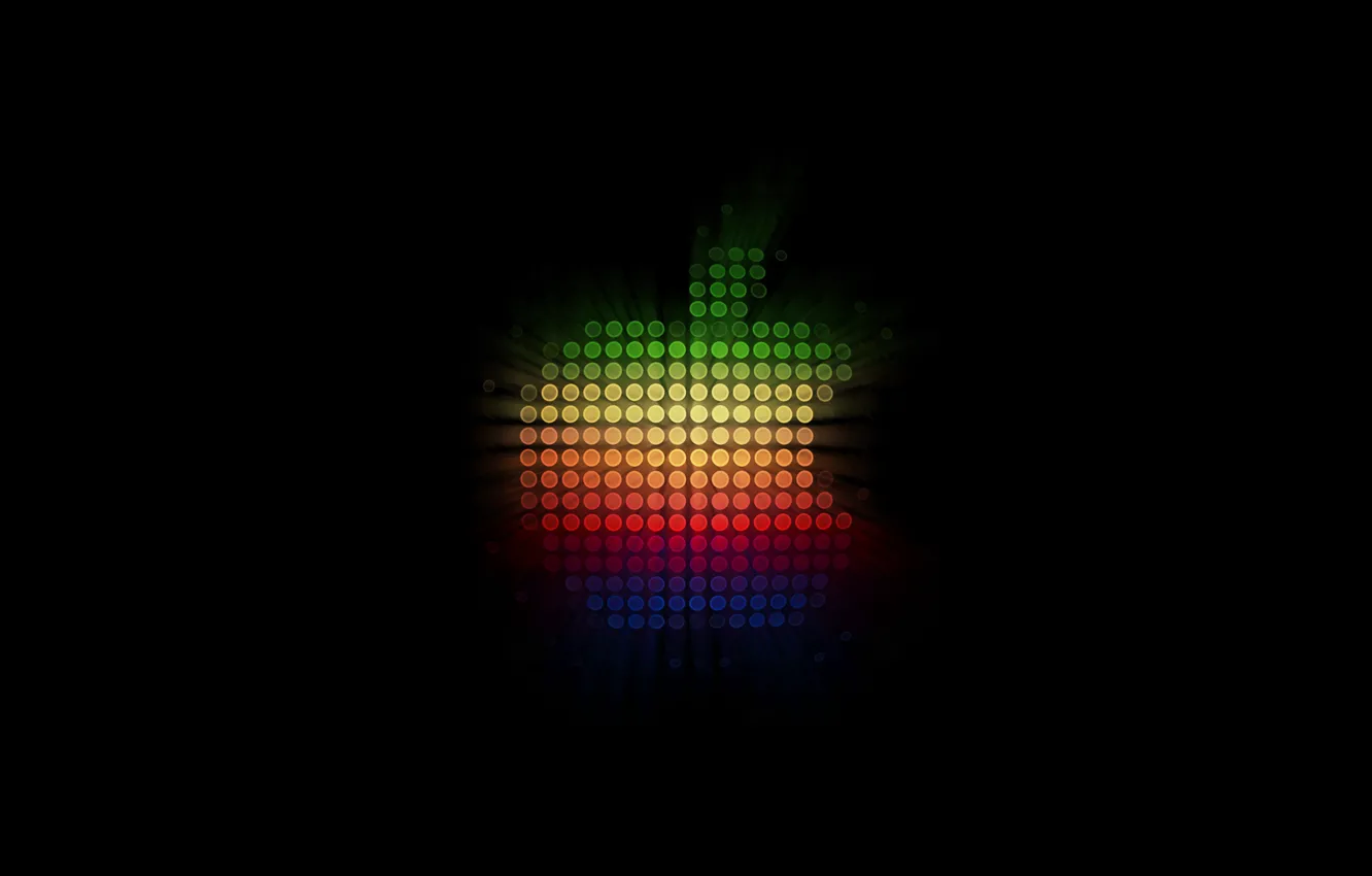 Фото обои apple, свечение, минимализм, logo