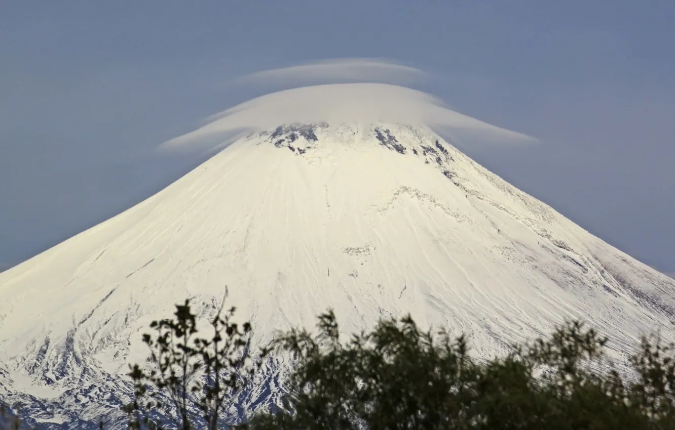 Фото обои осень, вулкан, вулканы, камчатка, авача