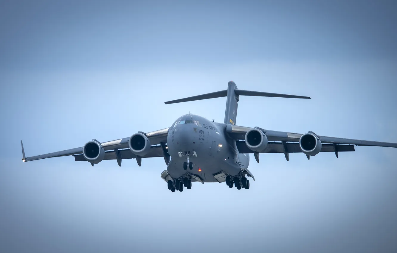 Фото обои ВВС США, Boeing C-17 Globemaster III, американский военно-транспортный самолёт