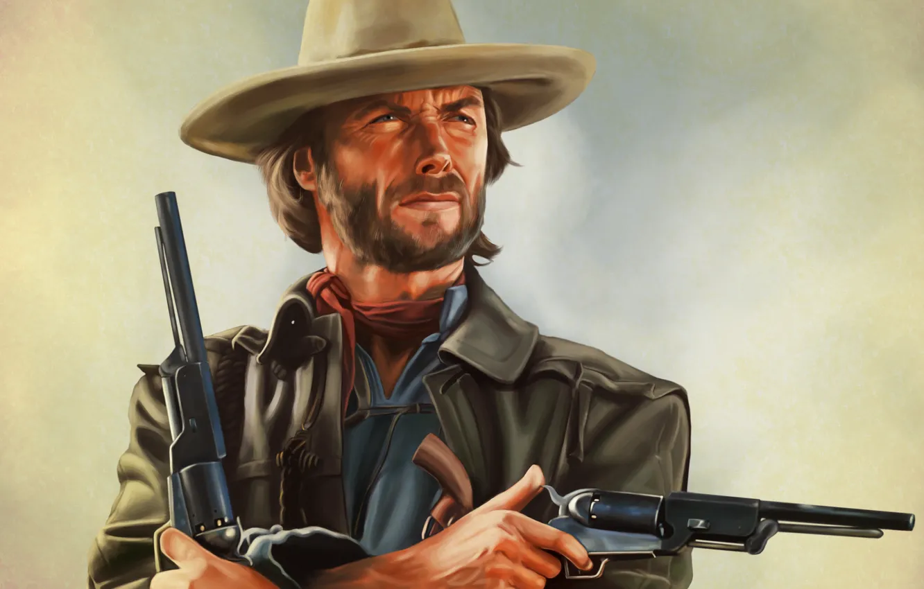 Фото обои art, Clint Eastwood, revolver, Josey Wales, The Outlaw