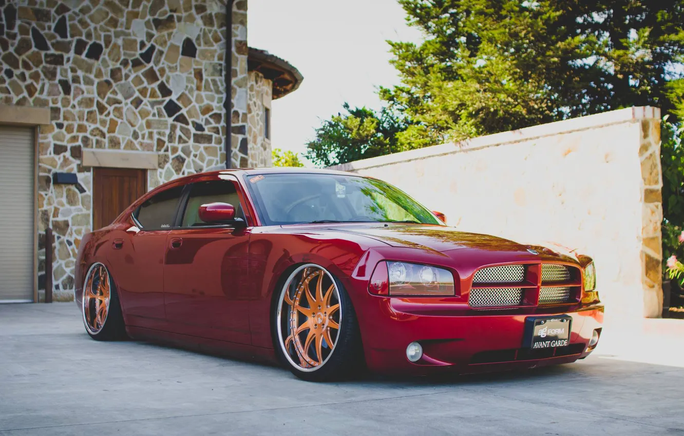 Фото обои red, dodge, charger, srt8