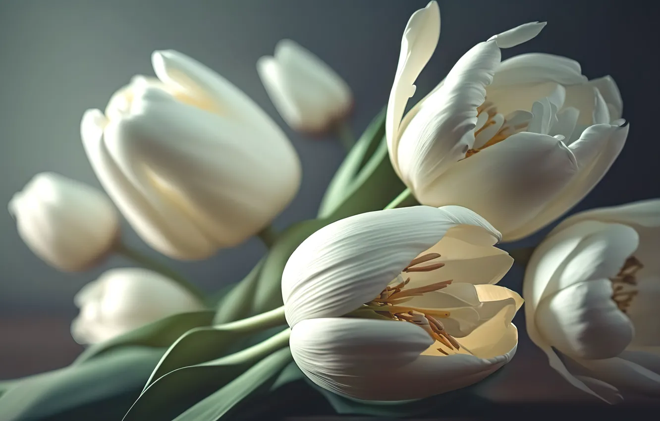 Фото обои цветы, фон, тюльпаны, white, белые, натюрморт, flowers, background