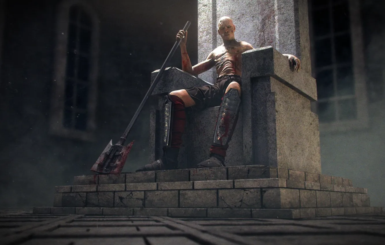 Фото обои урод, трон, Zombie Lord