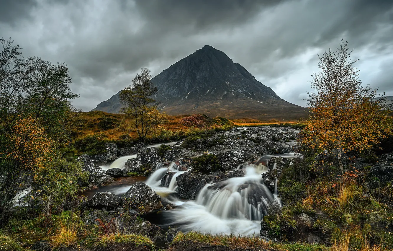 Фото обои Scotland, Glen Etive, Water Scape, Glencoe valley, River-Esk