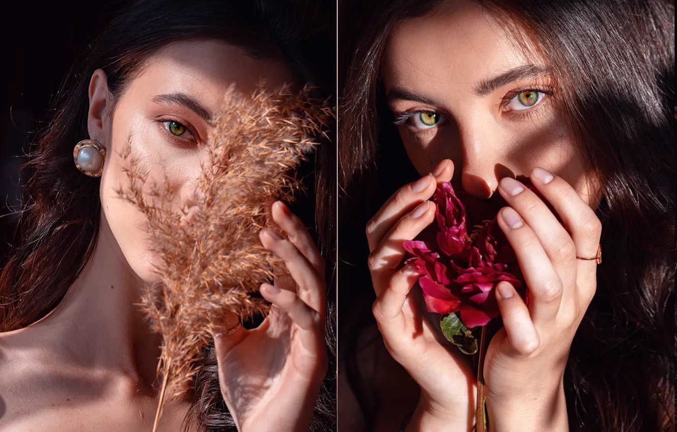 Фото обои цветы, модель, красивая, Артур Каплун