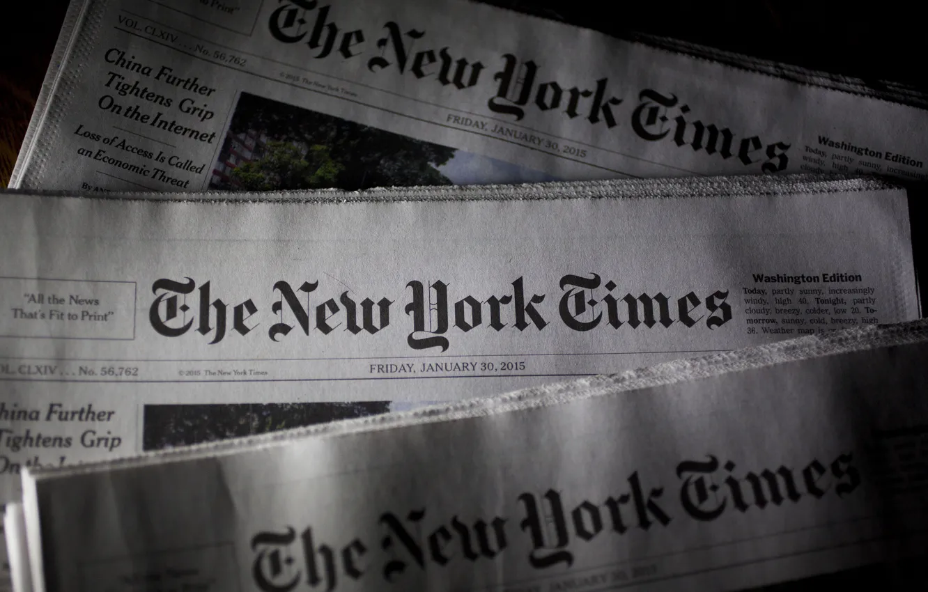 Фото обои США, пресса, New York, The New York Times, американская ежедневная газета, Нью-Йорк таймс, журналистика