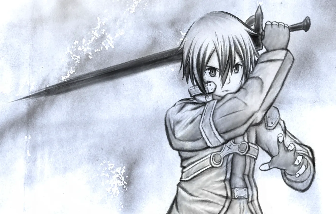 Фото обои оружие, аниме, арт, sword art online, Кирито, Чёрный мечник