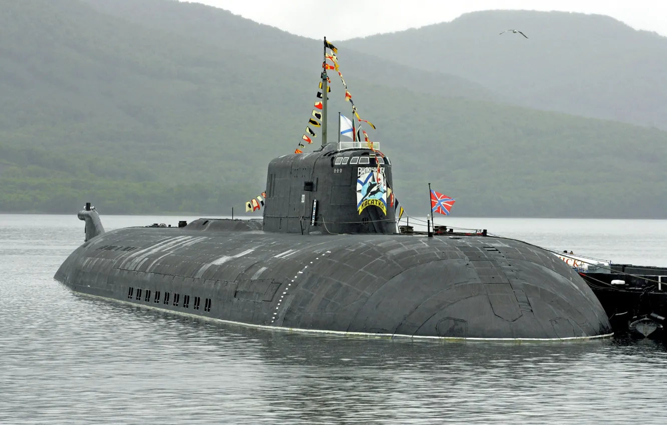 Фото обои подводный, крейсер, атомный, ракетный, проект 949а, вилючинск