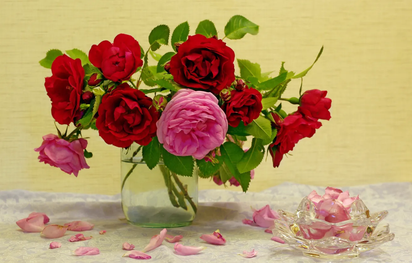 Фото обои цветы, розы, красота, букет, натюрморт, композиция, букеты