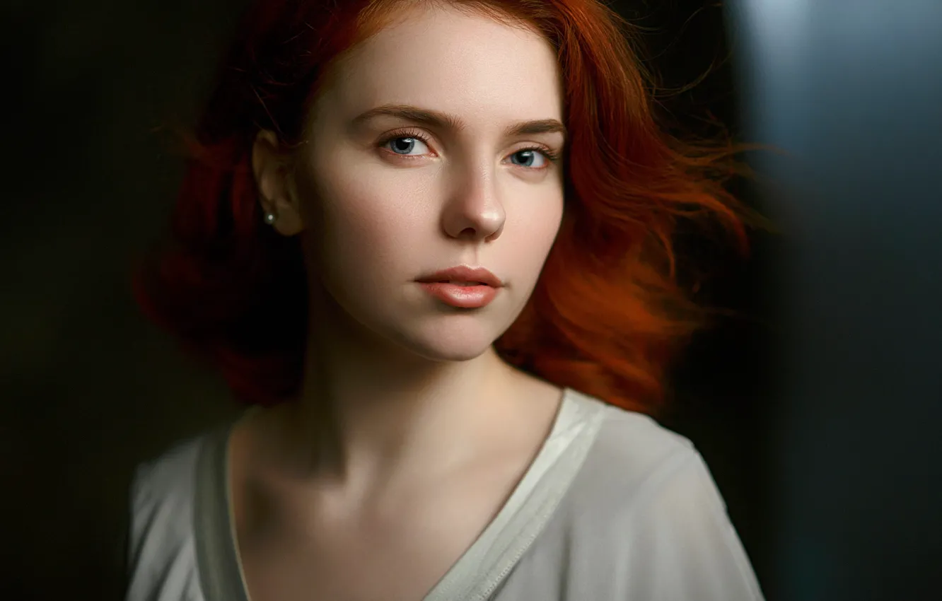 Фото обои глаза, взгляд, девушка, портрет, фотограф, рыжая, Павел Черепко, Влада Колос
