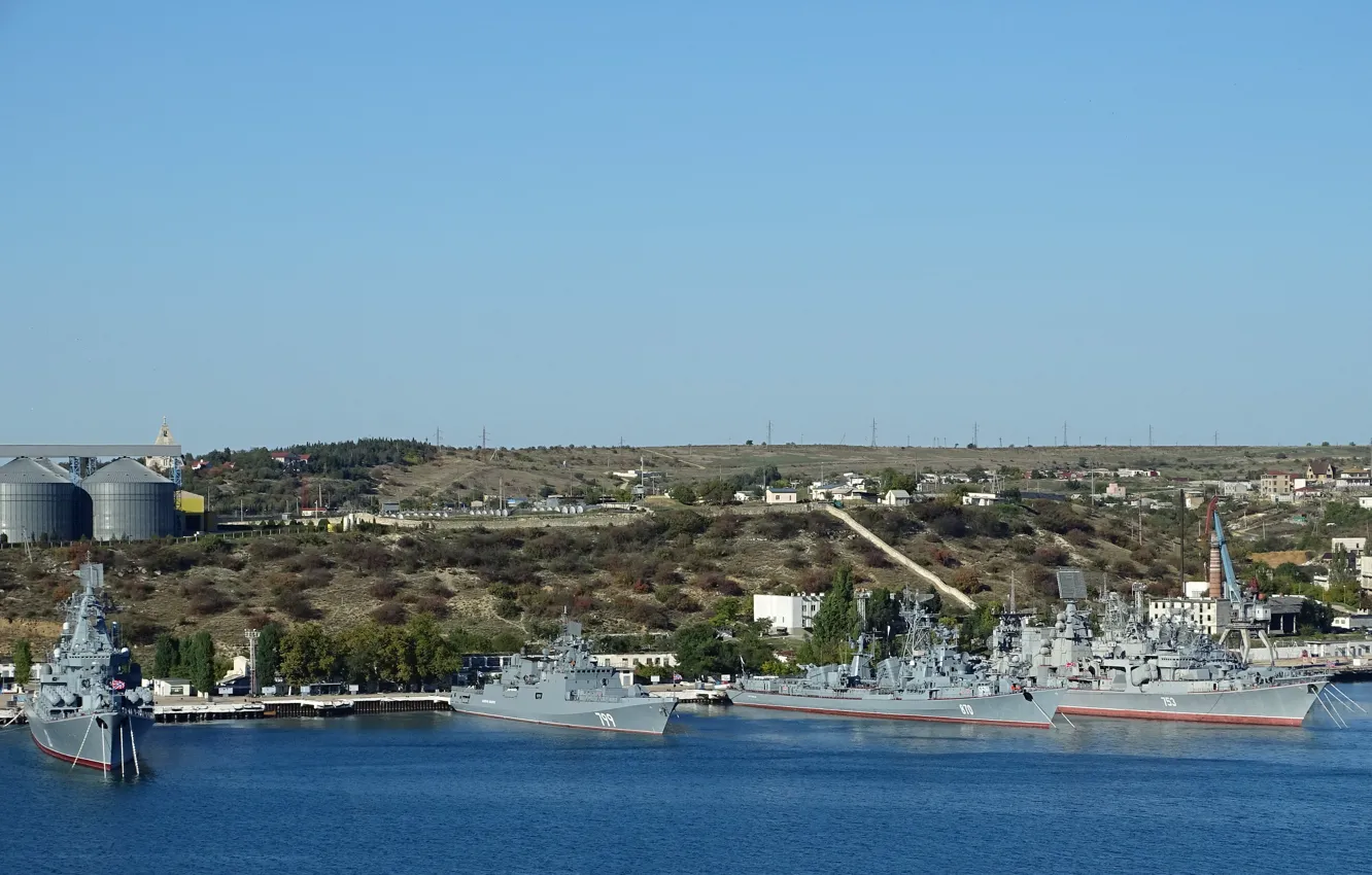 Фото обои корабли, бухта, севастополь