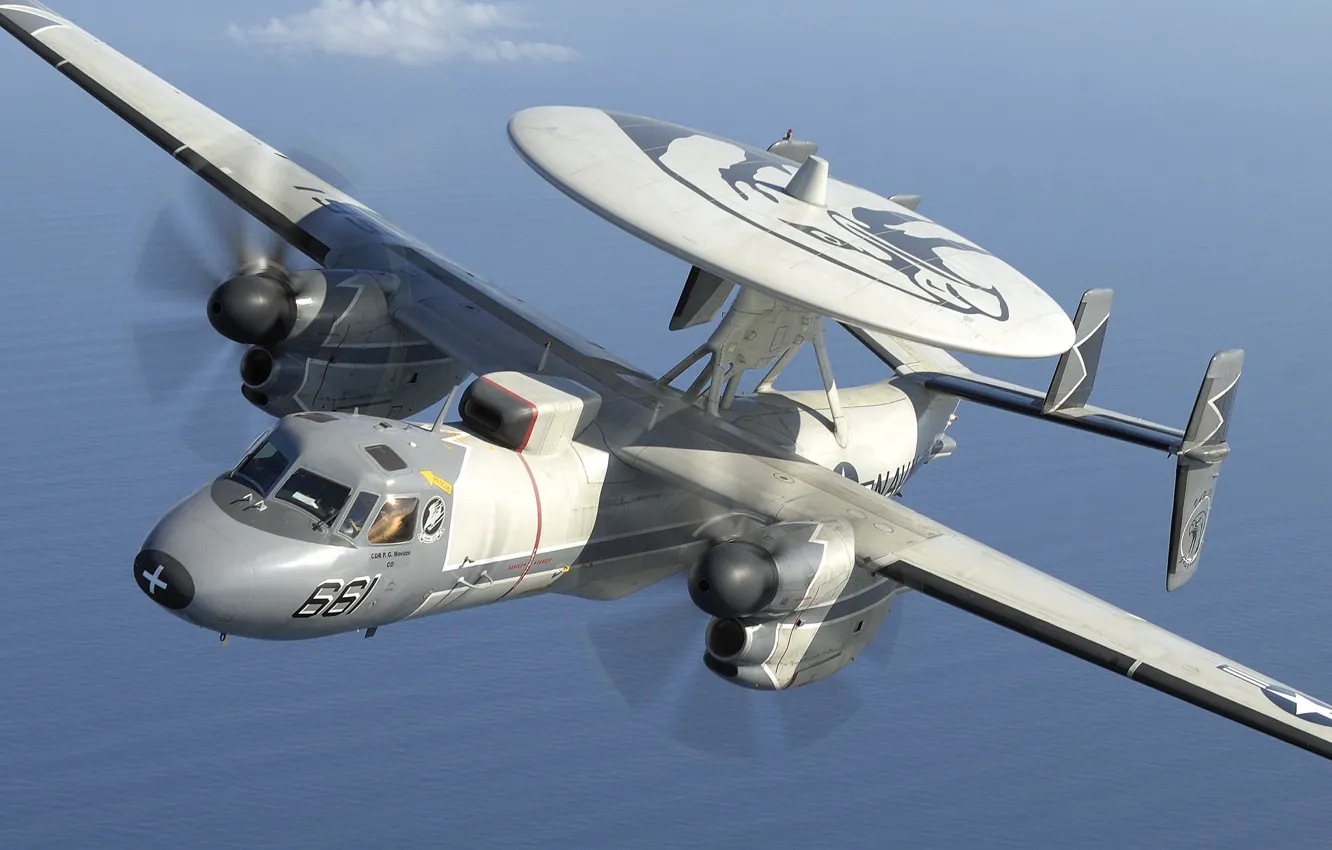 Фото обои самолёт, Grumman, палубный, Hawkeye, дальнего, обнаружения, радиолокационного, E-2C