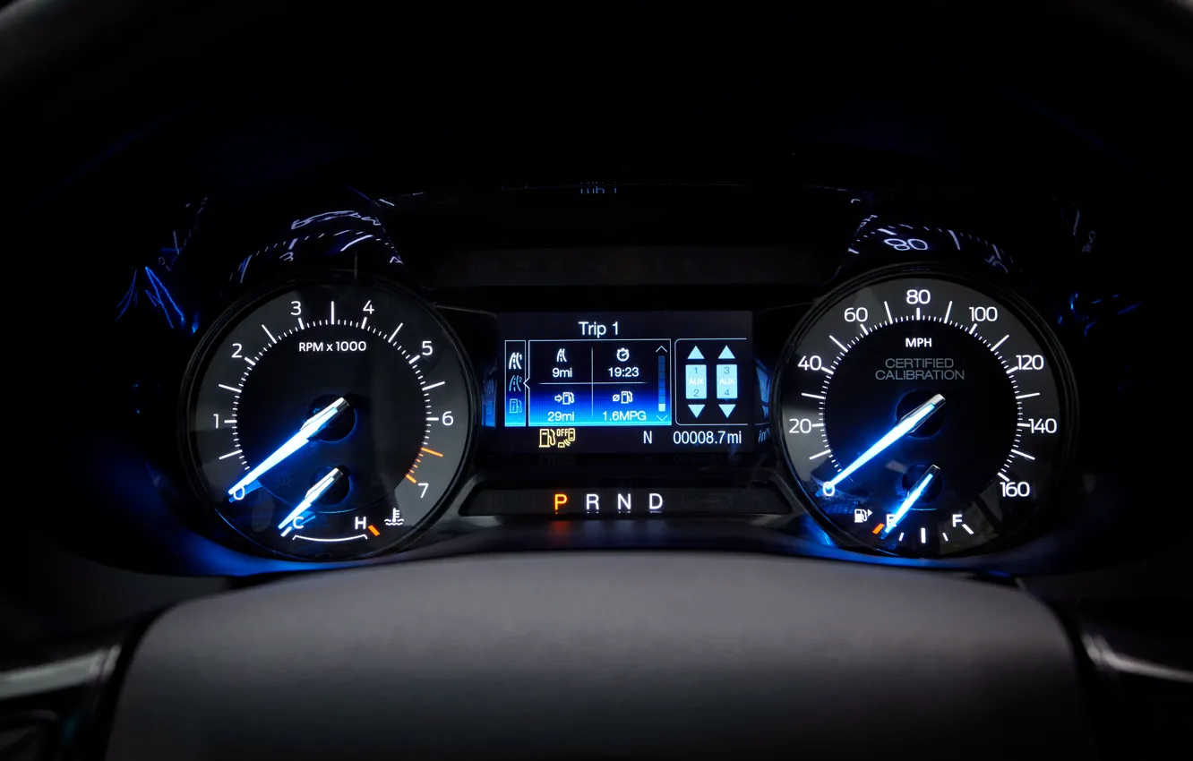 Фото обои панель, Ford, Police, Interceptor, торпедо, Utility, приборная доска