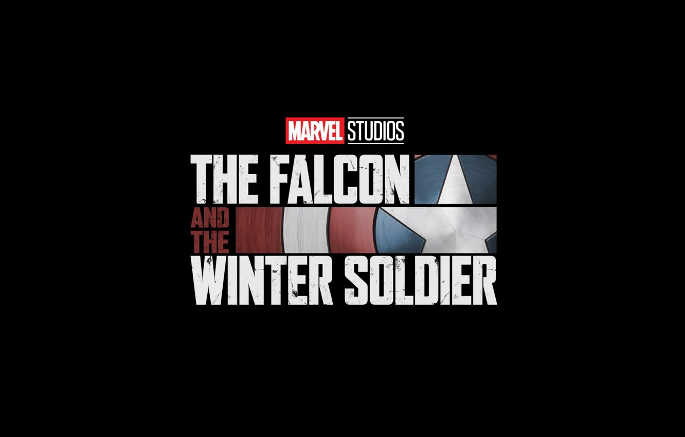 Фото обои logo, minimalism, Marvel, Falcon, comics, film, superhero, black background