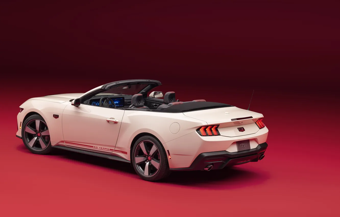 Фото обои Ford, Форд, Мустанг, Convertible, Mustang GT, 2025, лимитированная серия, 60th Anniversary Package
