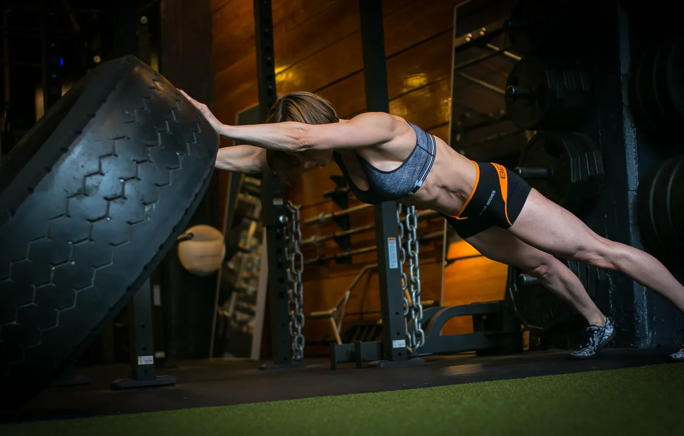 Фото обои workout, tire, crossfit, elongation