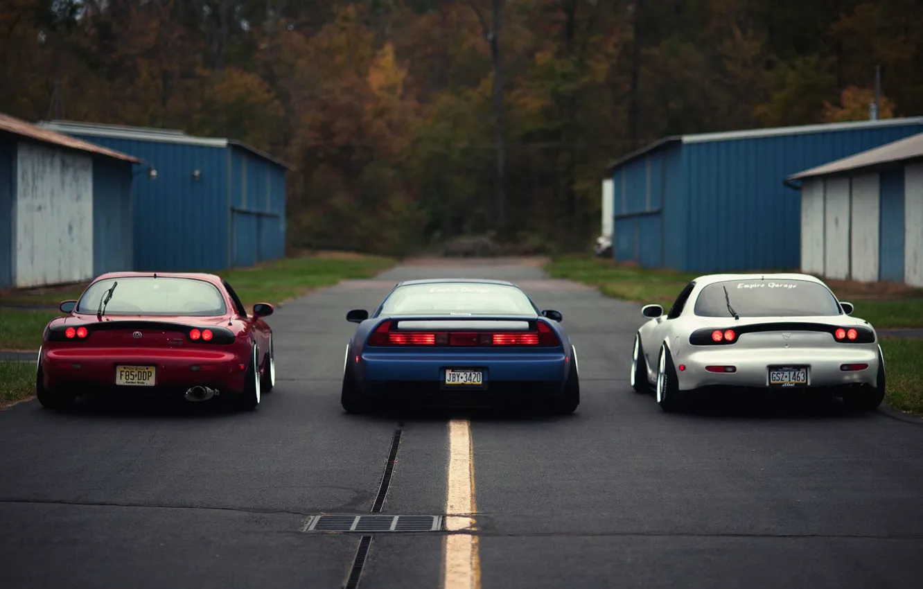 Фото обои Mazda, Honda, Car, Sport, NSX, Stance, RX7, Works