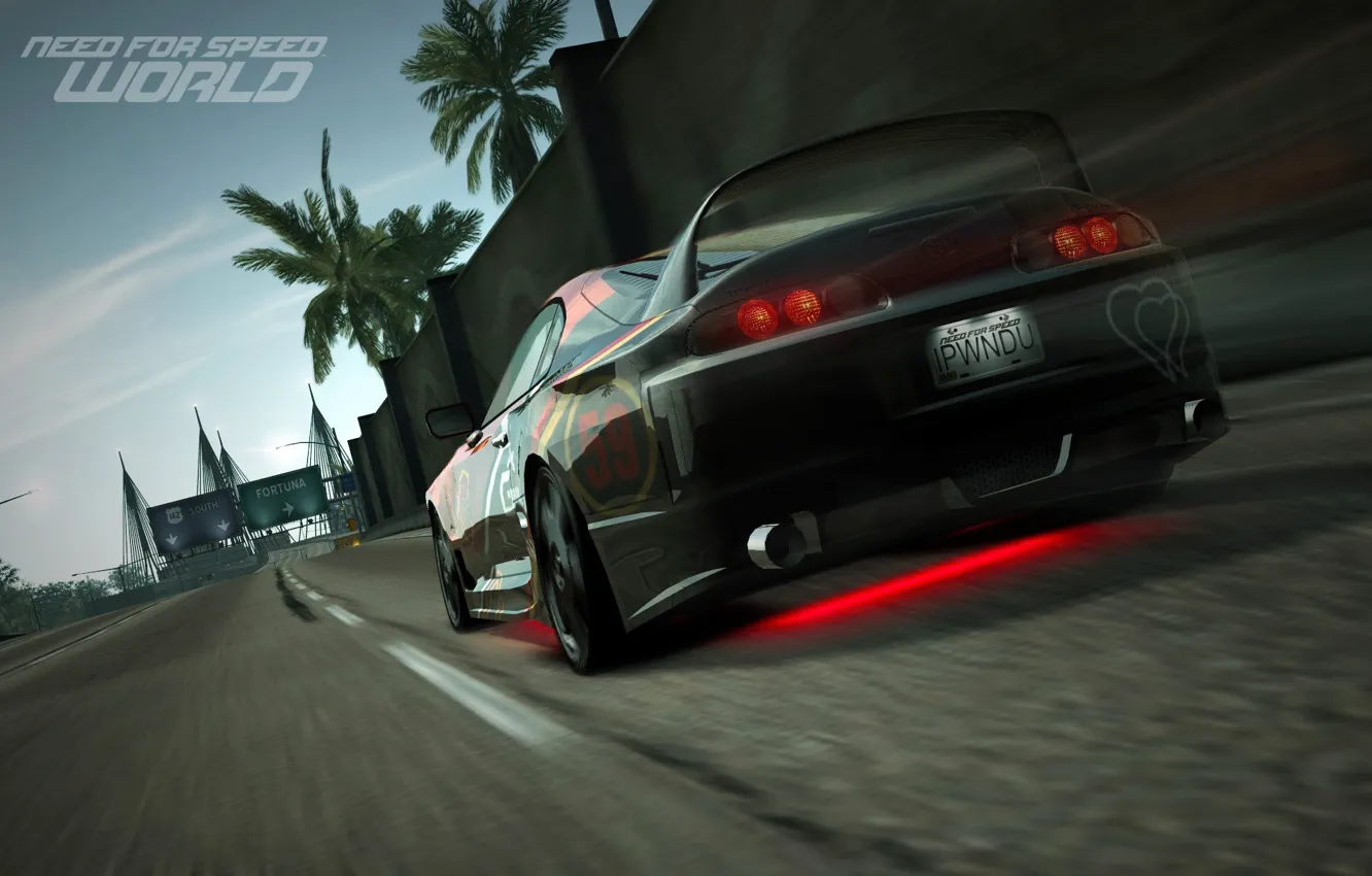 Фото обои дорога, гонка, тюнинг, Toyota Supra, Need for Speed world