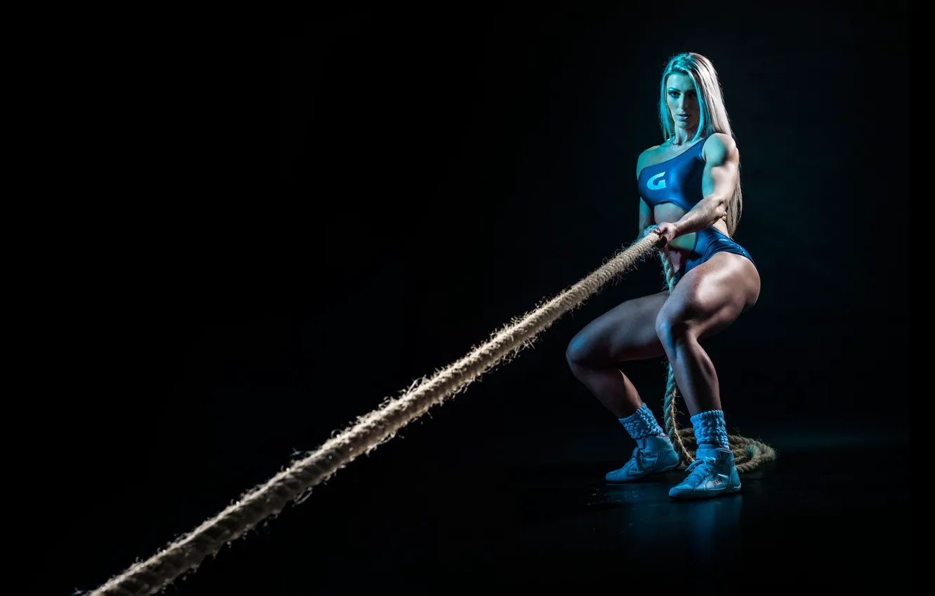 Фото обои model, workout, fitness, rope