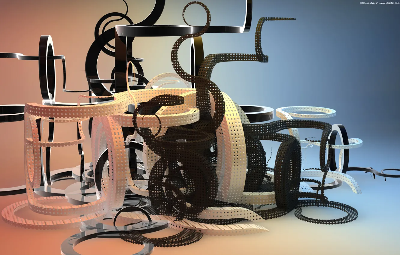 Фото обои Abstract, Render, Cinema 4D, cool, Rendering, Elegant, Curves