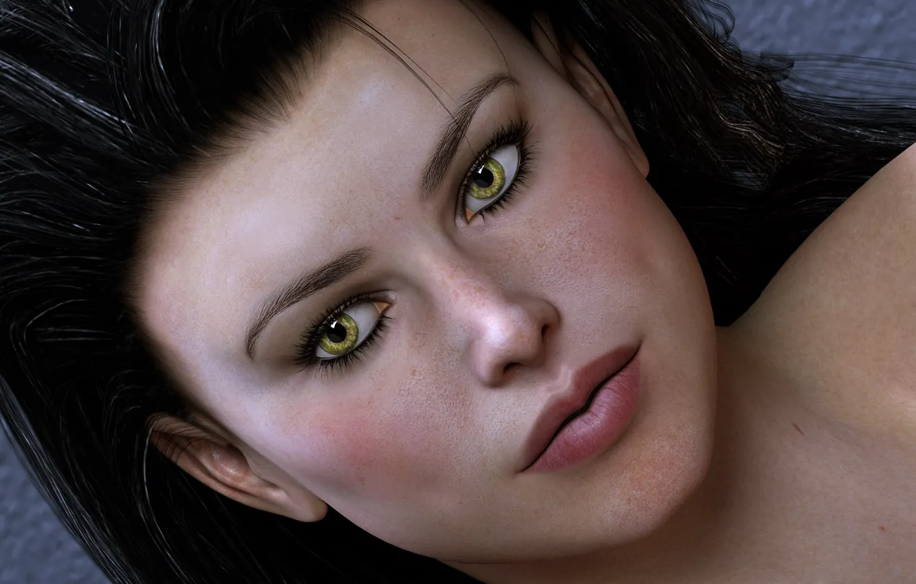 Фото обои взгляд, девушка, лицо