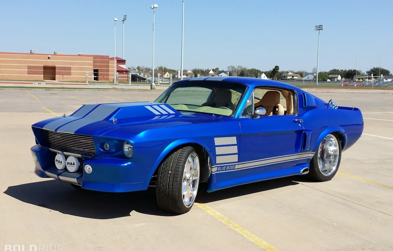 Фото обои Mustang, Ford, Car, Blue, 1967, Boss, Custom, Images