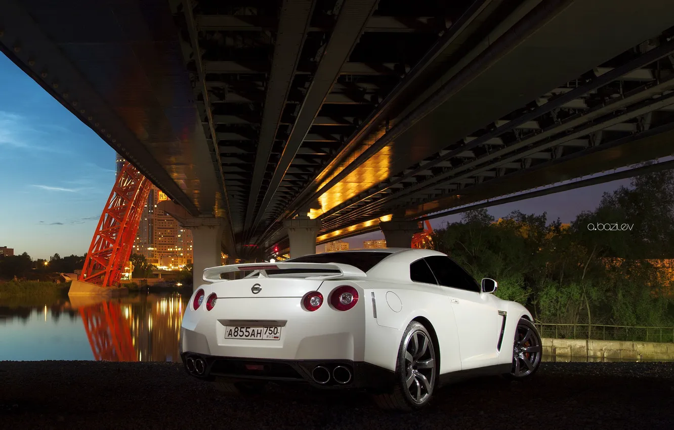 Фото обои машина, мост, Ниссан, фотограф, GTR, Nissan, auto, photography