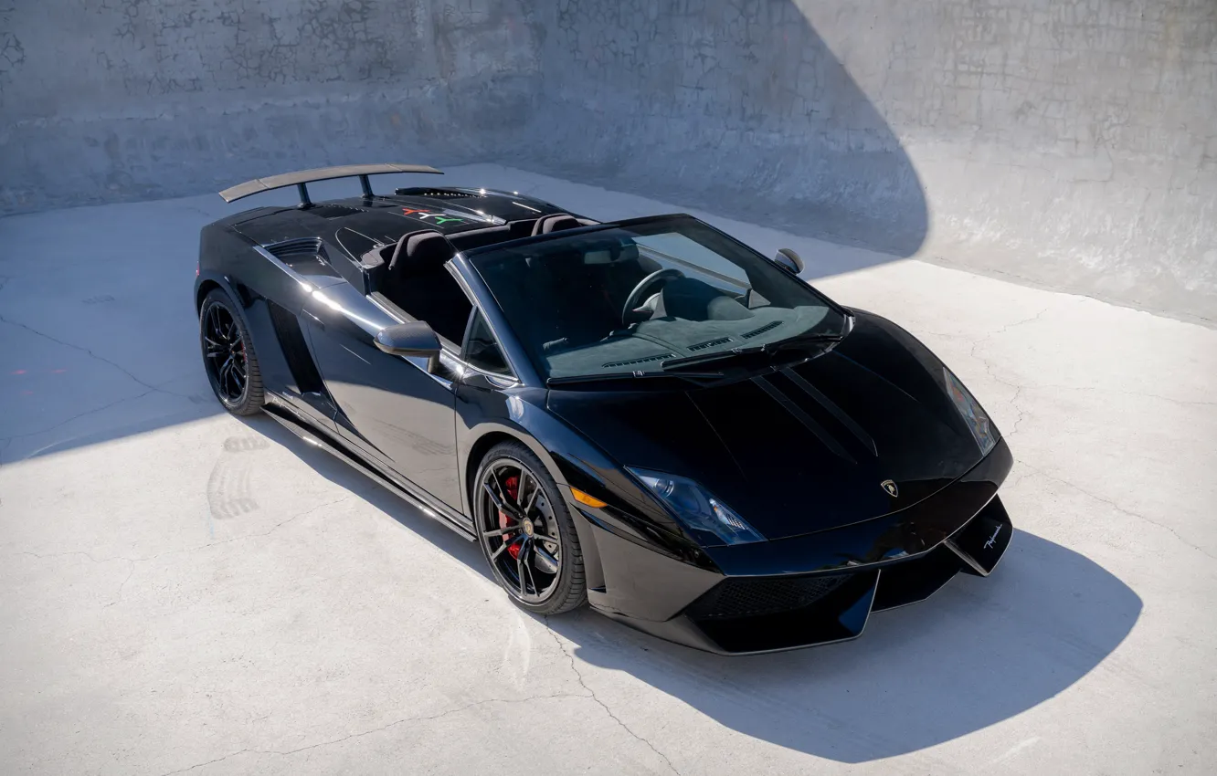 Фото обои черный, Lamborghini, суперкар, Gallardo, ламборгини, Lamborghini Gallardo LP570-4 Spyder, Perfomante