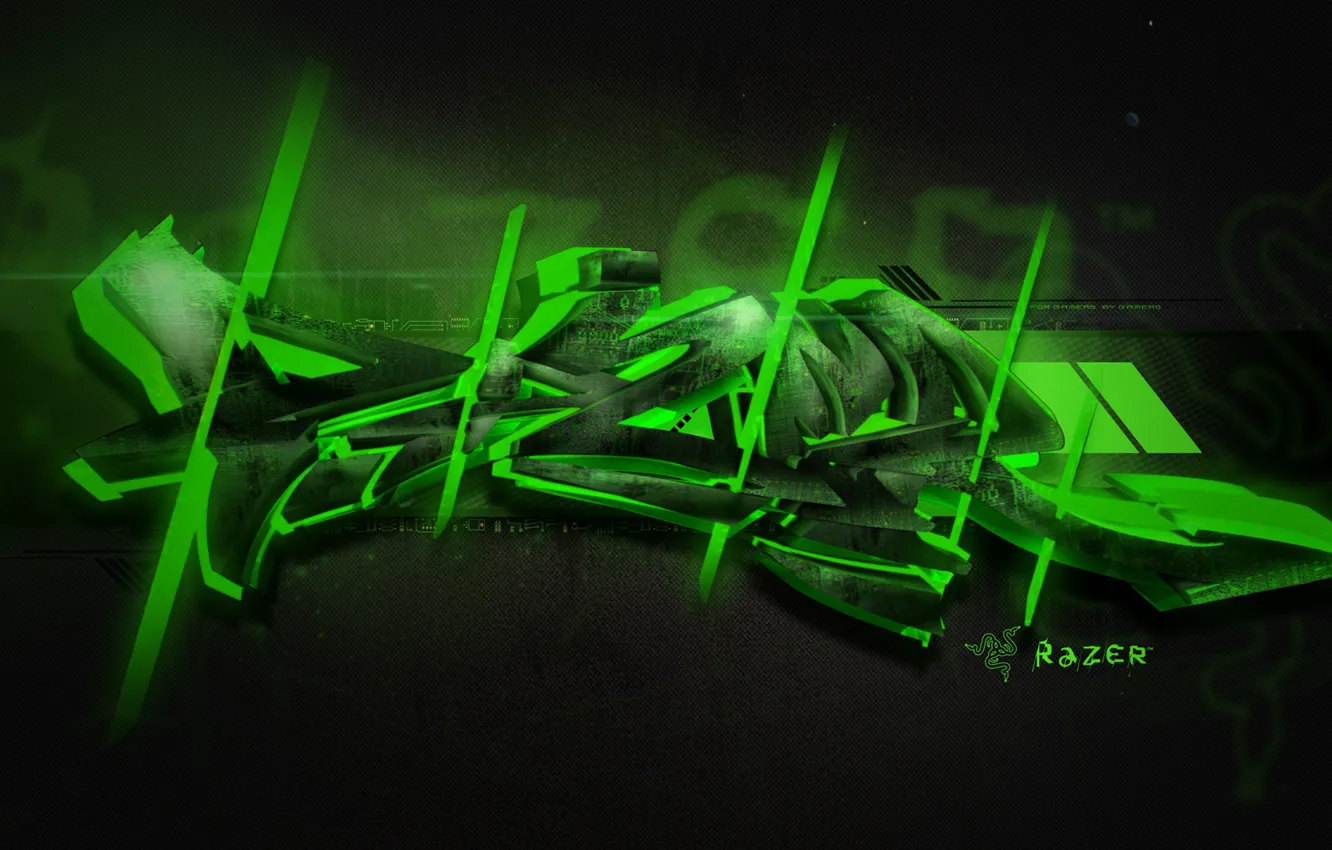 Фото обои Green, Graffiti, Razer