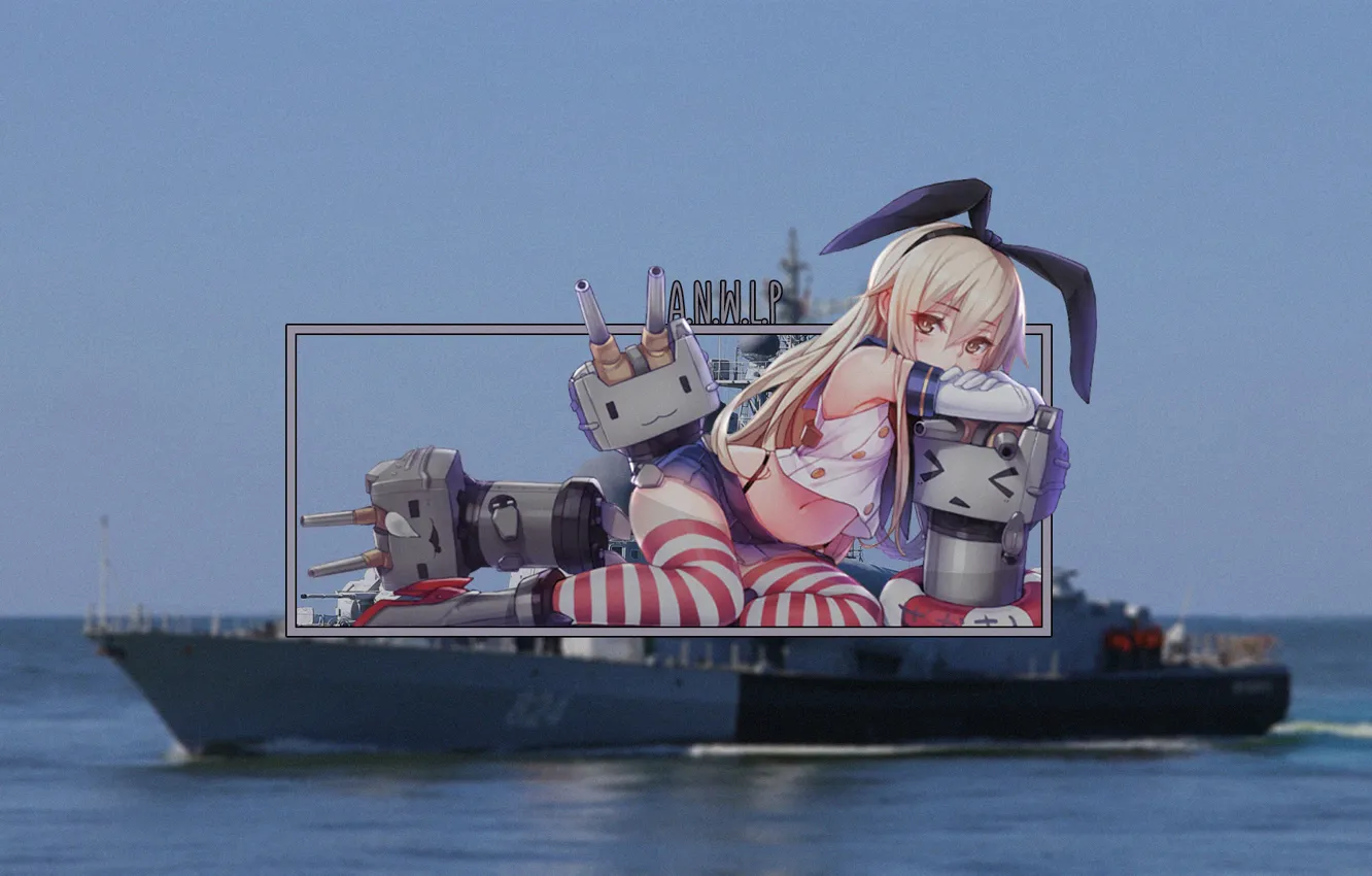 Фото обои девушка, корабли, аниме, эсминец, kantai collection, madskillz