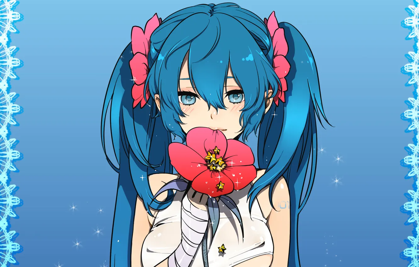 Фото обои девушка, аниме, арт, vocaloid, hatsune miku, kurono yuu