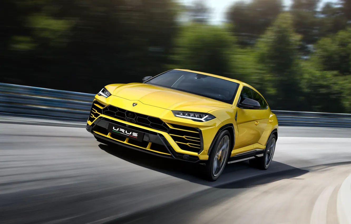 Фото обои скорость, Lamborghini, 2018, Urus