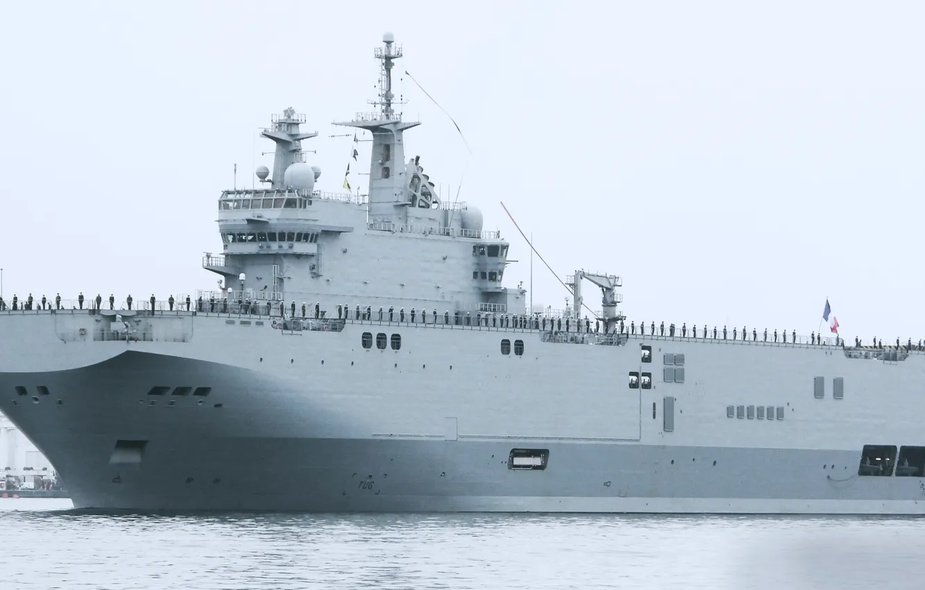Фото обои Франция, Mistral, универсальный десантный корабль
