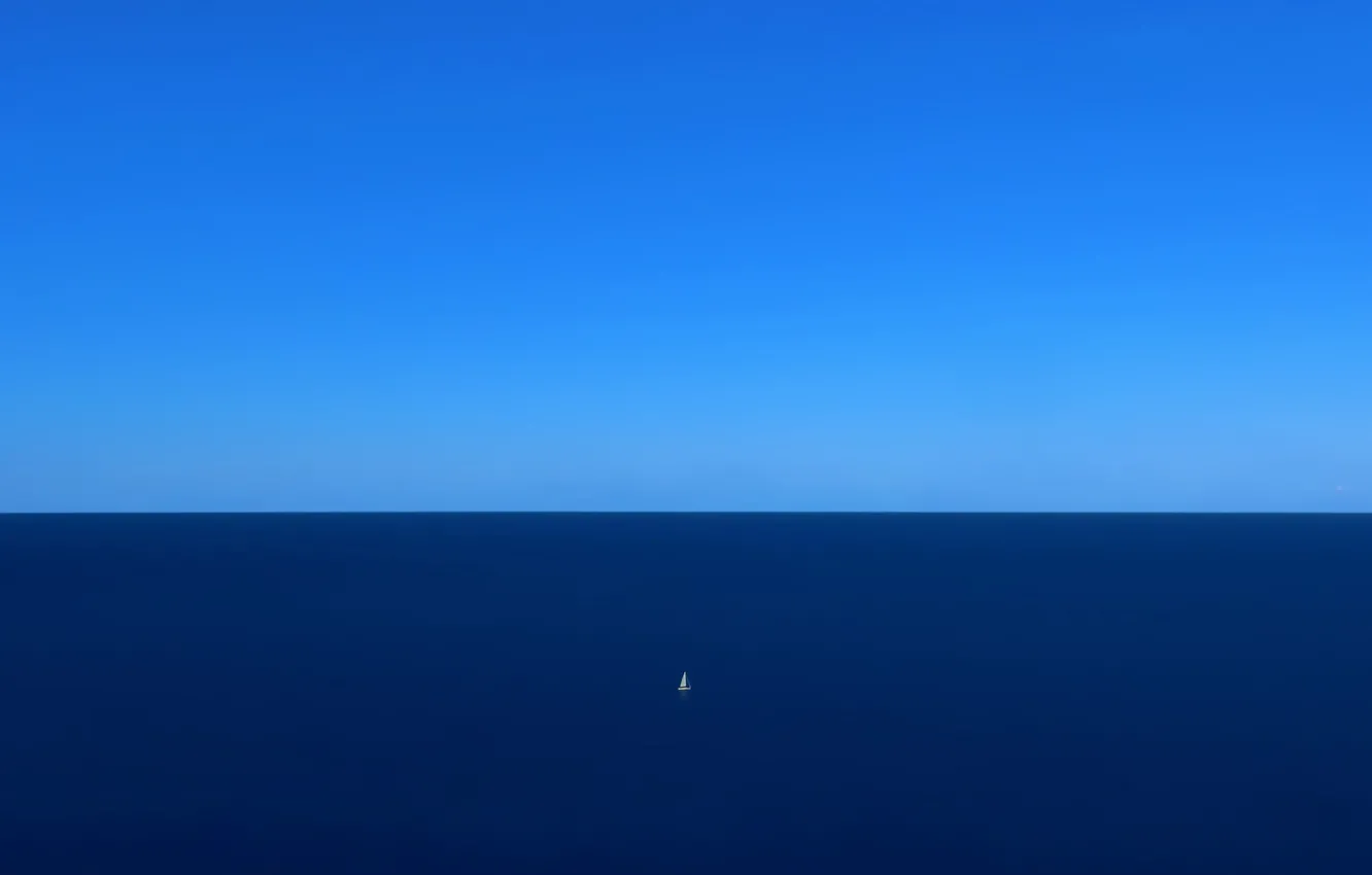 Фото обои море, небо, лодка, плоская земля