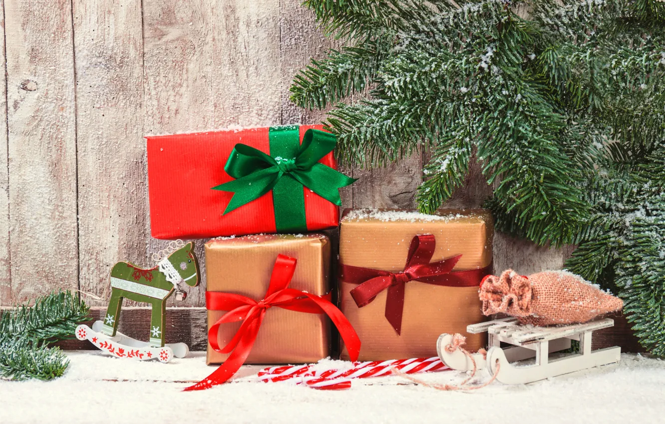 Фото обои Новый Год, Рождество, merry christmas, decoration, gifts, xmas