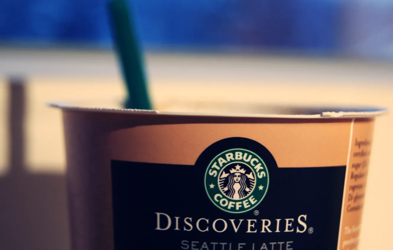 Фото обои кофе, логотип, стаканчик, starbucks