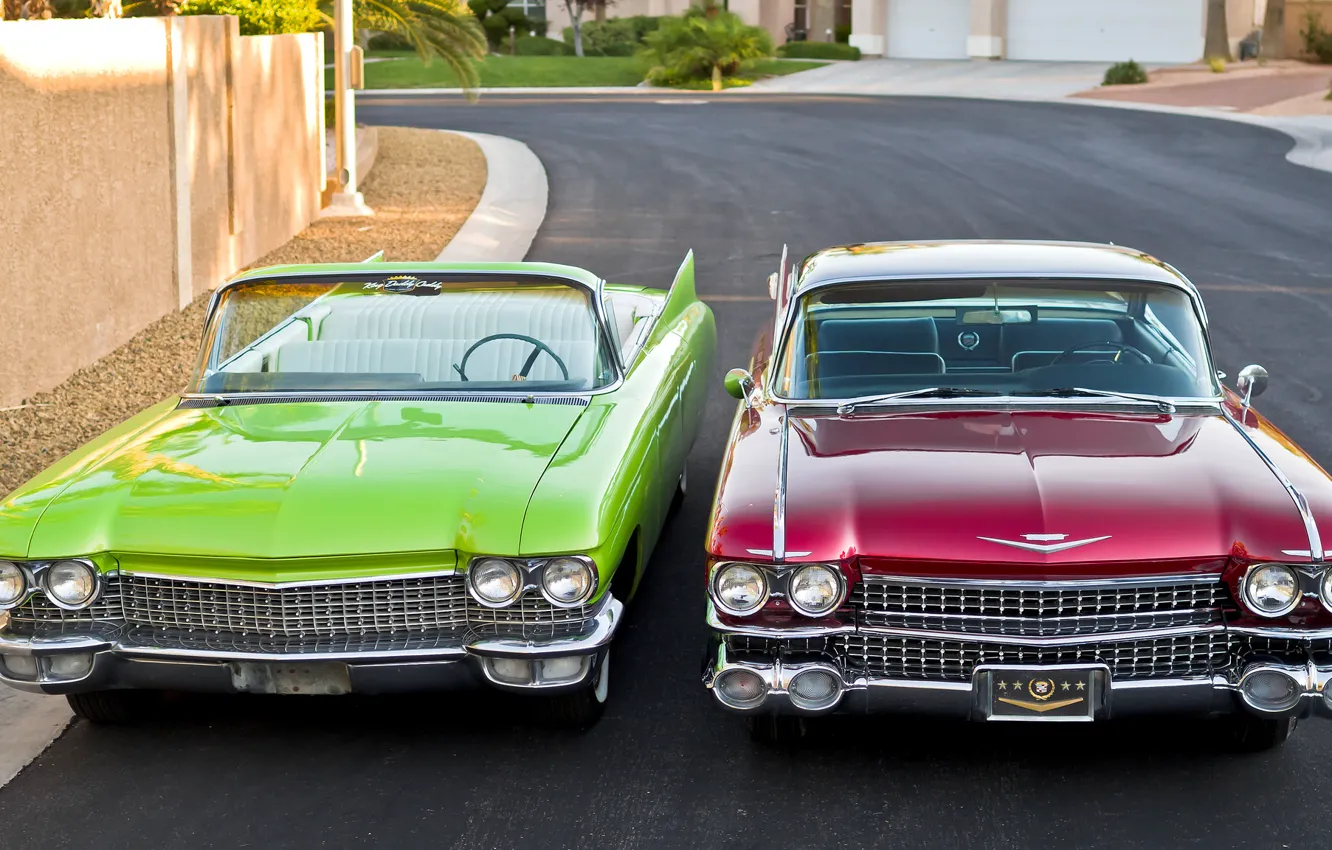 Фото обои ретро, Cadillac, 1960, классика, передок, 1959